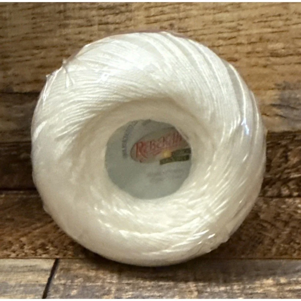 Rebekah Quick Crochet Mercerized Combed Cotton - 1 Ball - Color: White - New